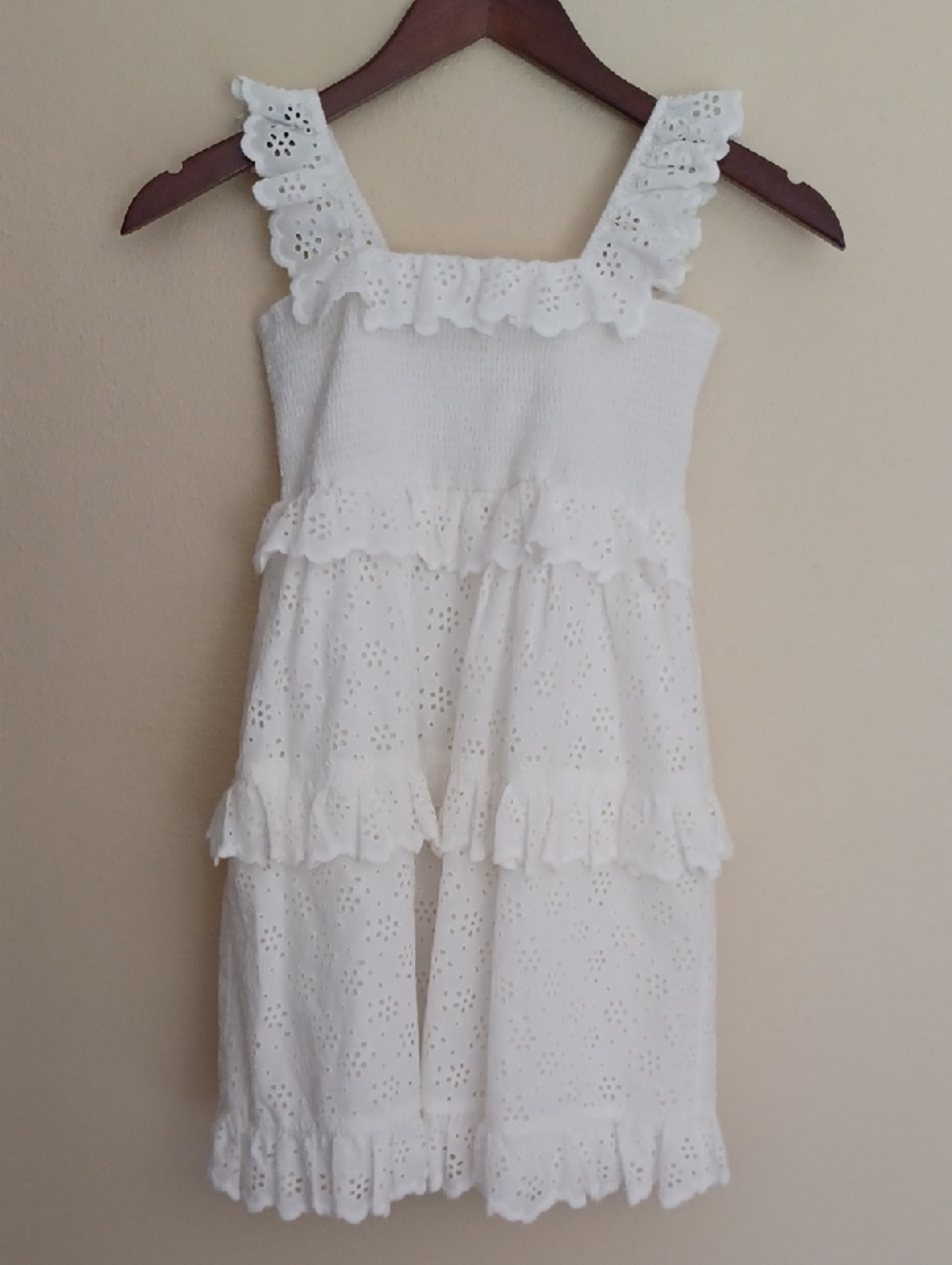 Zimmerman Kids Ruffle Eyelet Cotton Dress SZ 8 White NWOT